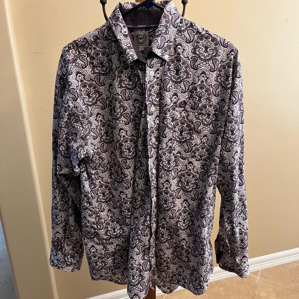Men's Purple Cinch Shirt Medium